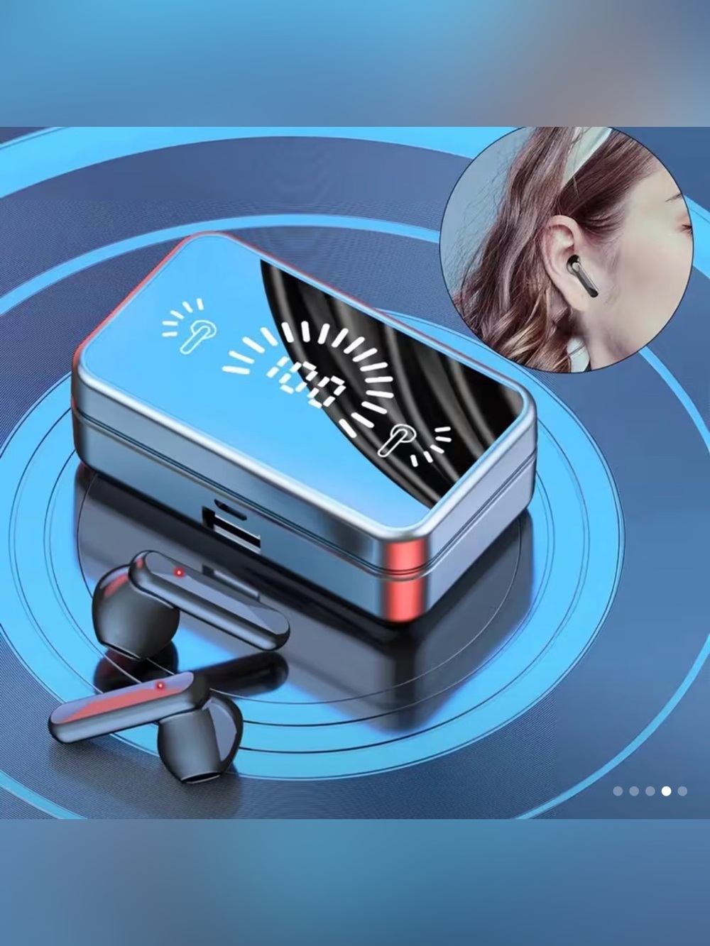 🥳 2 for $15 🥳 Wireless Bluetooth Earbuds Mirror Digital Display Charging Case - Picture 7 of 14